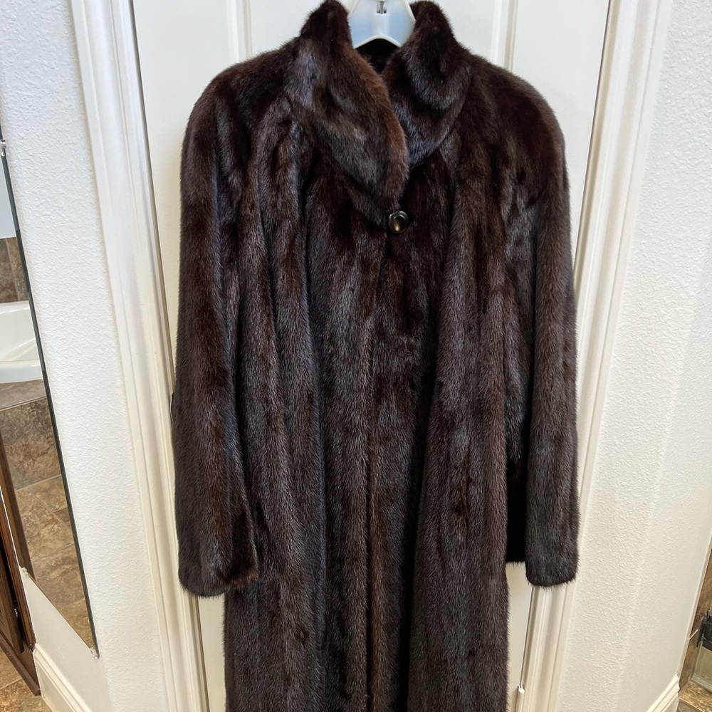 Mahogany brown vintage mink coat
